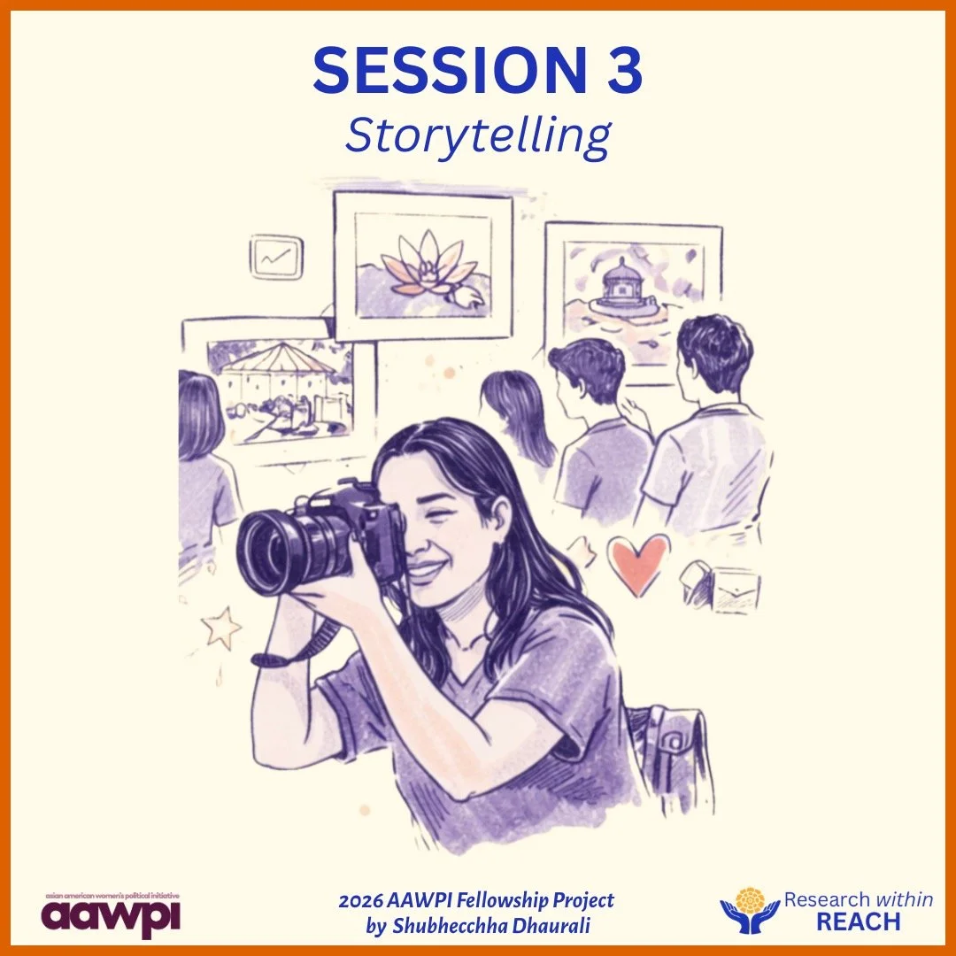 The last session&rsquo;s theme (Session #3) is ✨Storytelling✨

This is where we will transform our research question &amp; our community-derived findings into a final creative project to showcase our discoveries, celebrate our work, and explore how w
