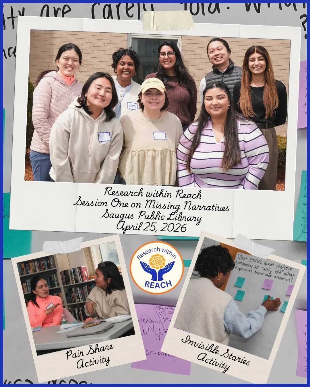 This past Saturday, Research within REACH&rsquo;s inaugural cohort came together for our first session! 

We explored the stories missing from our communities, the questions we want to ask, and the many ways community research can take shape.

As we 