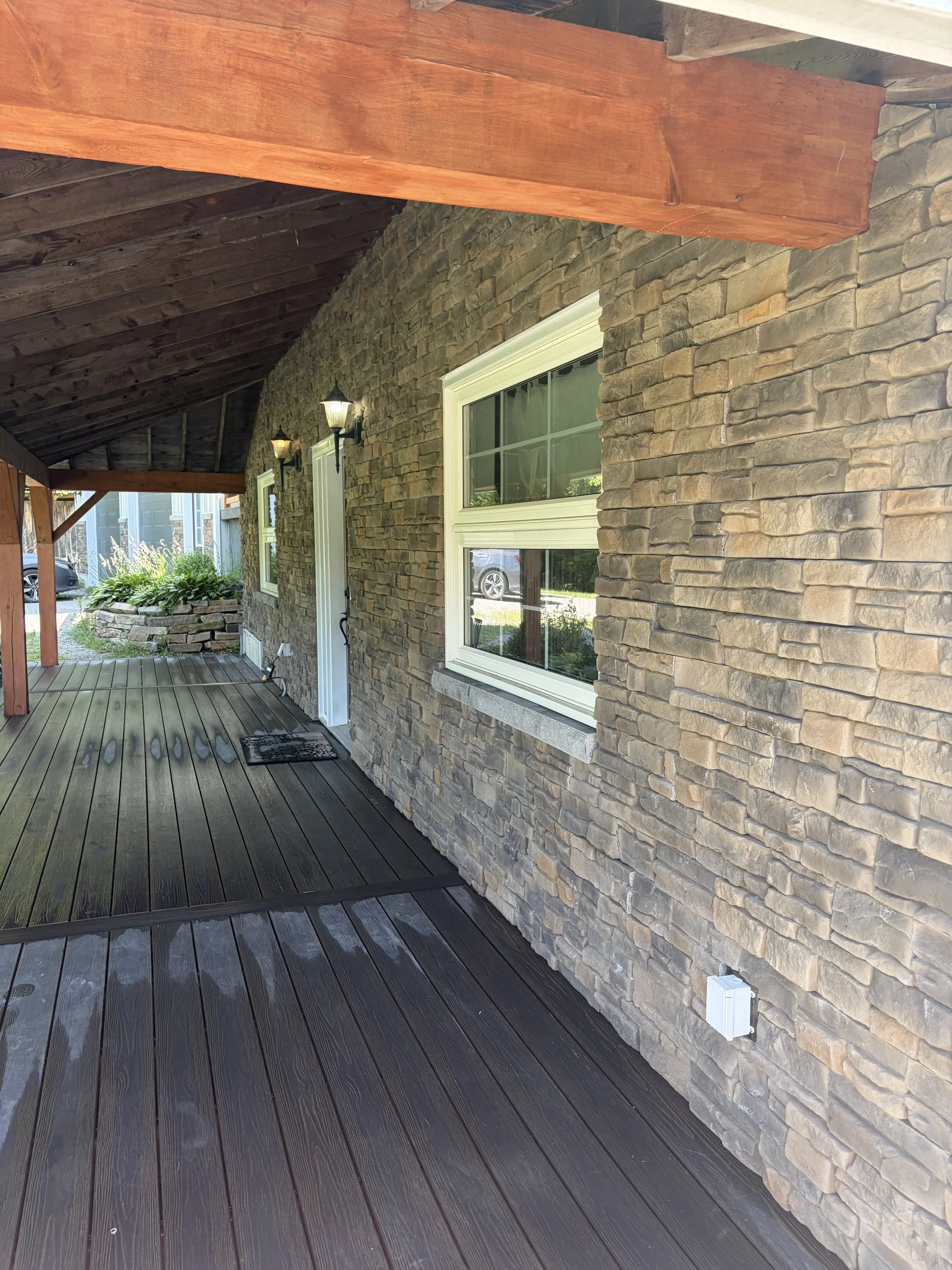 Fusion stone siding installed on this house in Little Britain Ontario 