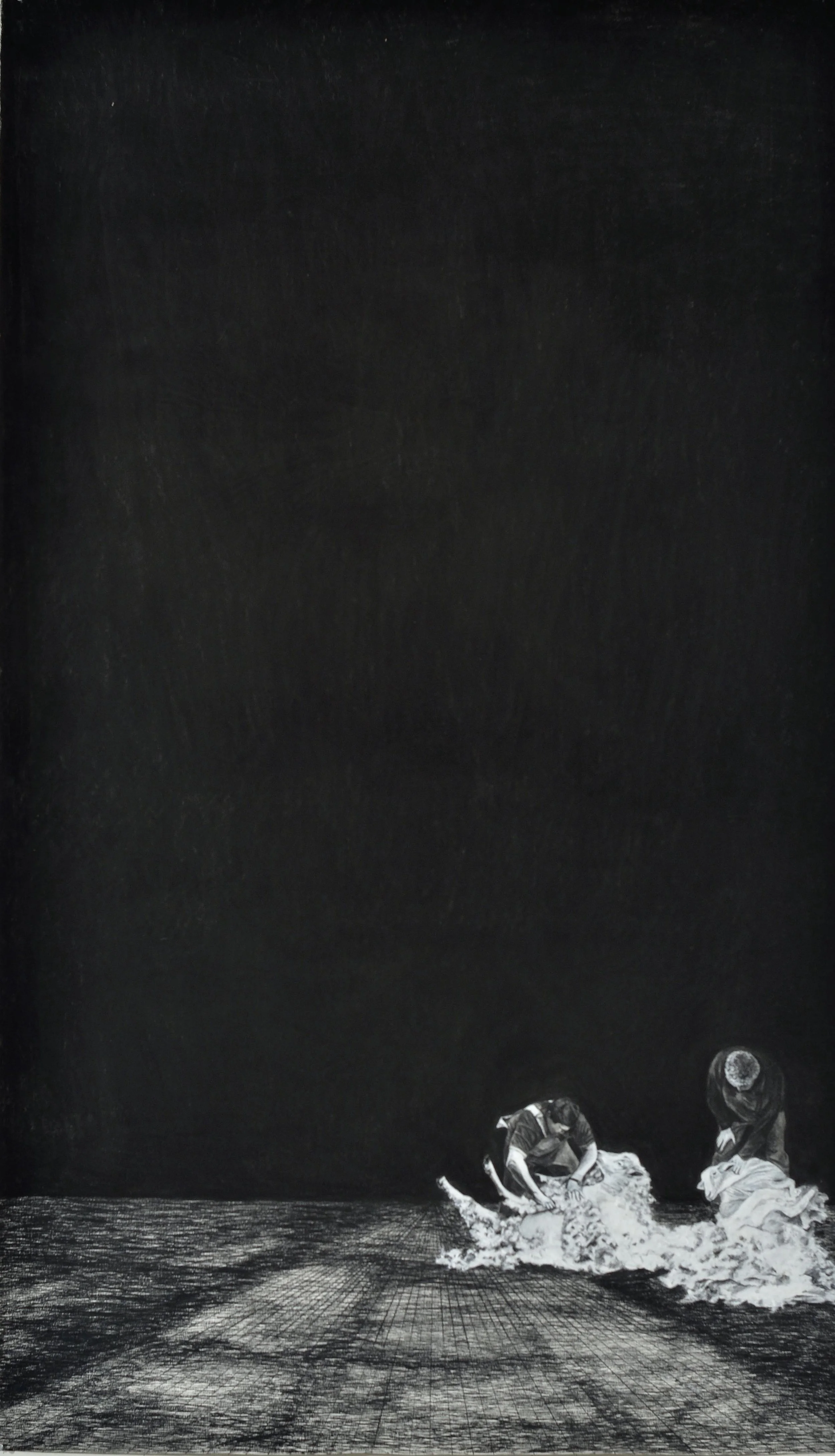 Comfort Me, Said He ~ 72" x 42" ~ Charcoal on cotton rag paper