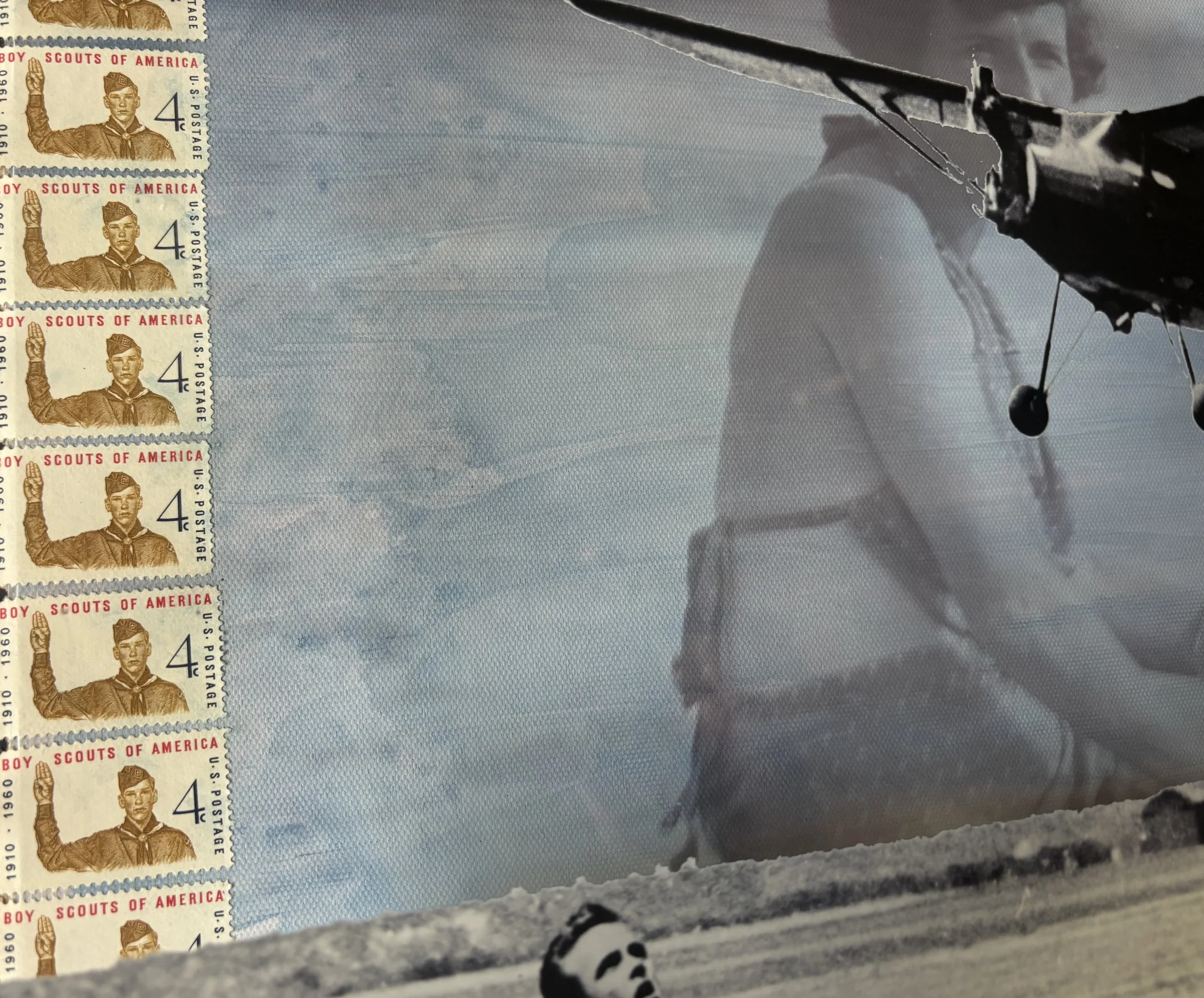 Castles in the Sand 02 - Detail ~ Historic photos, vintage postage stamps, watercolors