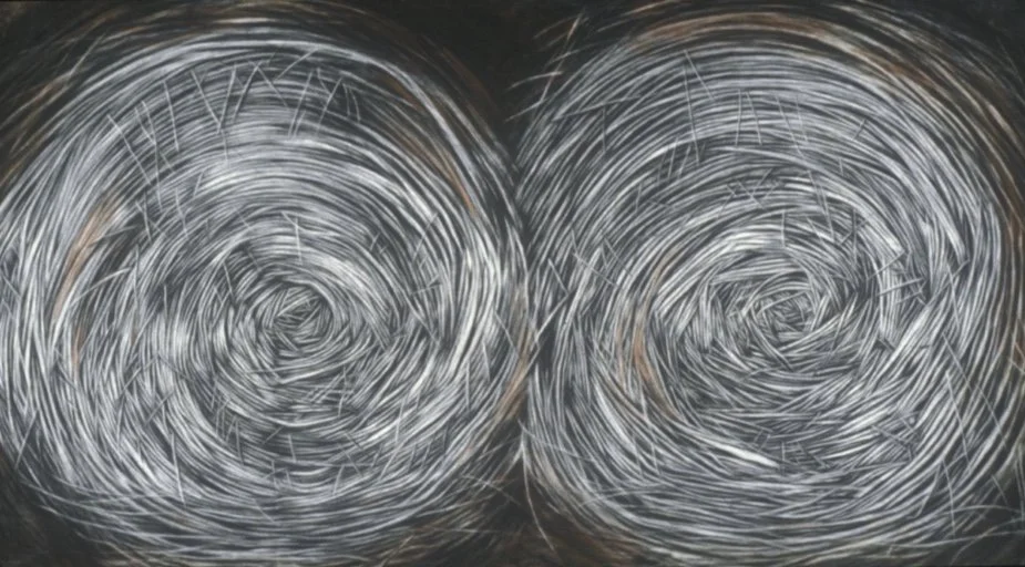 Hay Bales No. 2 ~ 42" x 60" ~ Charcoal on cotton rag paper, pastel