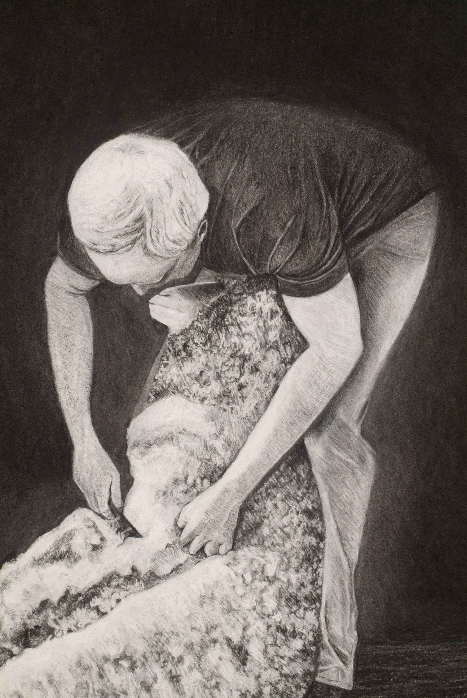 They Loved Each Other Deeply - Detail ~ Charcoal on cotton rag paper
