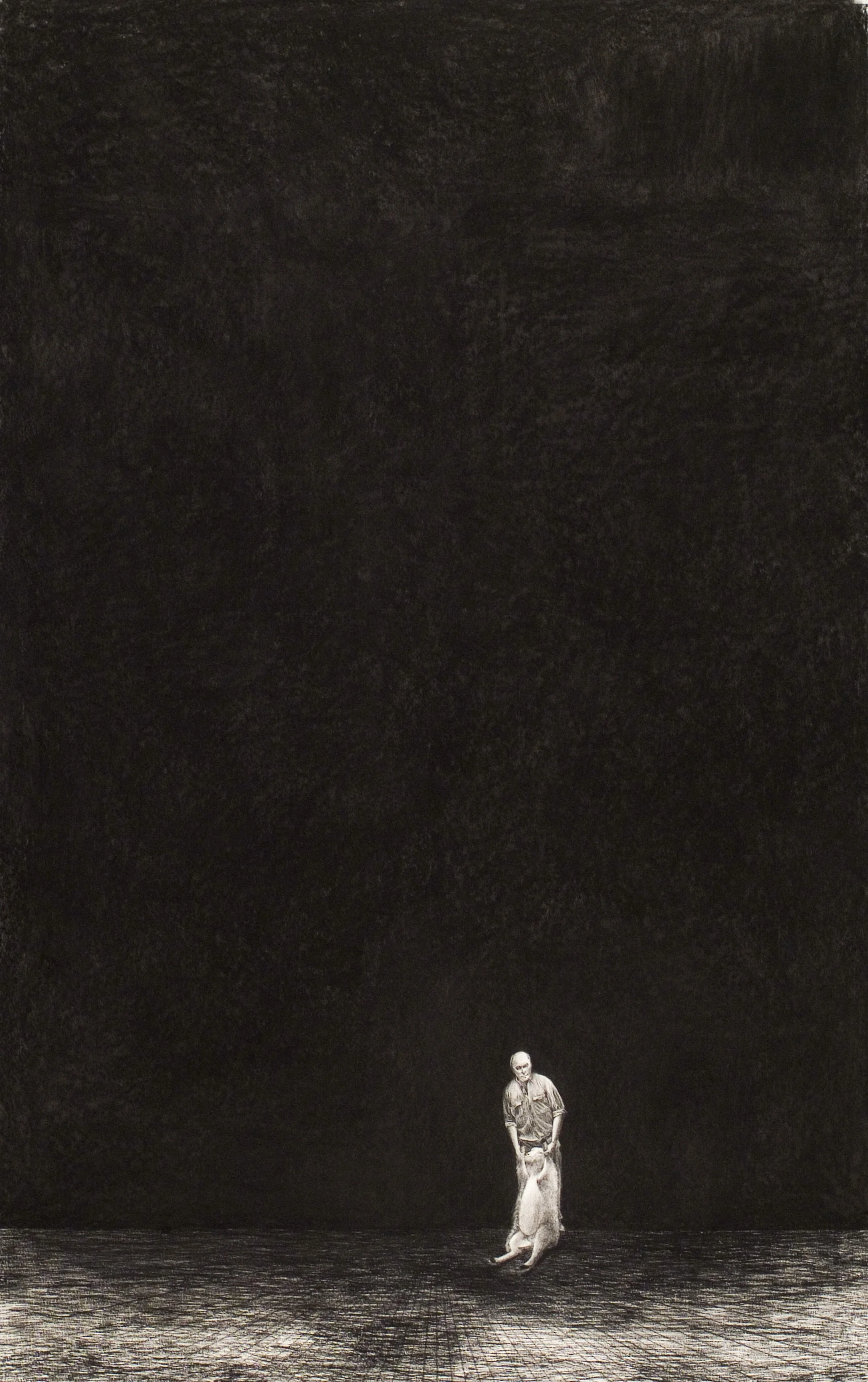 She Was Happy To Know He Was Morally Flexible ~ 72" x 42" ~ Charcoal on cotton rag paper