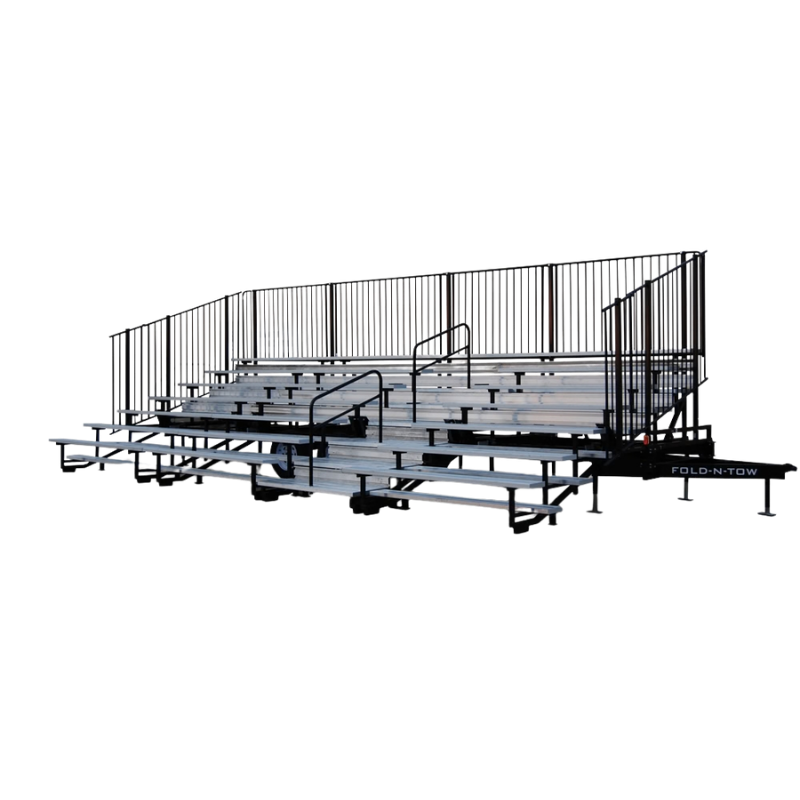 7 row mobile bleachers seating up to 107 spectators for community events and school sports
