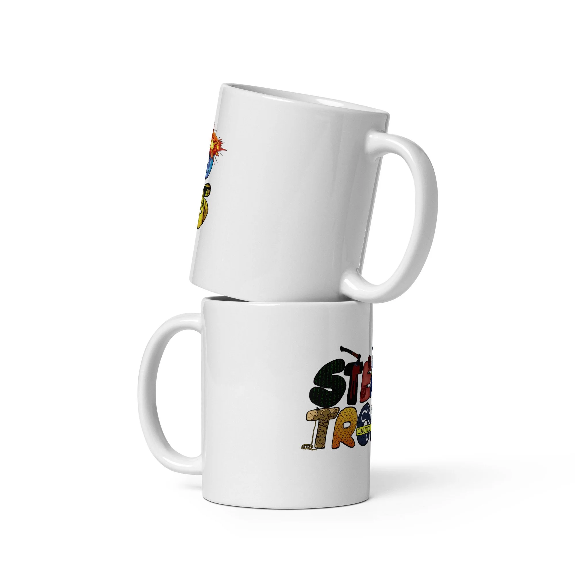 Stereotroops White glossy mug