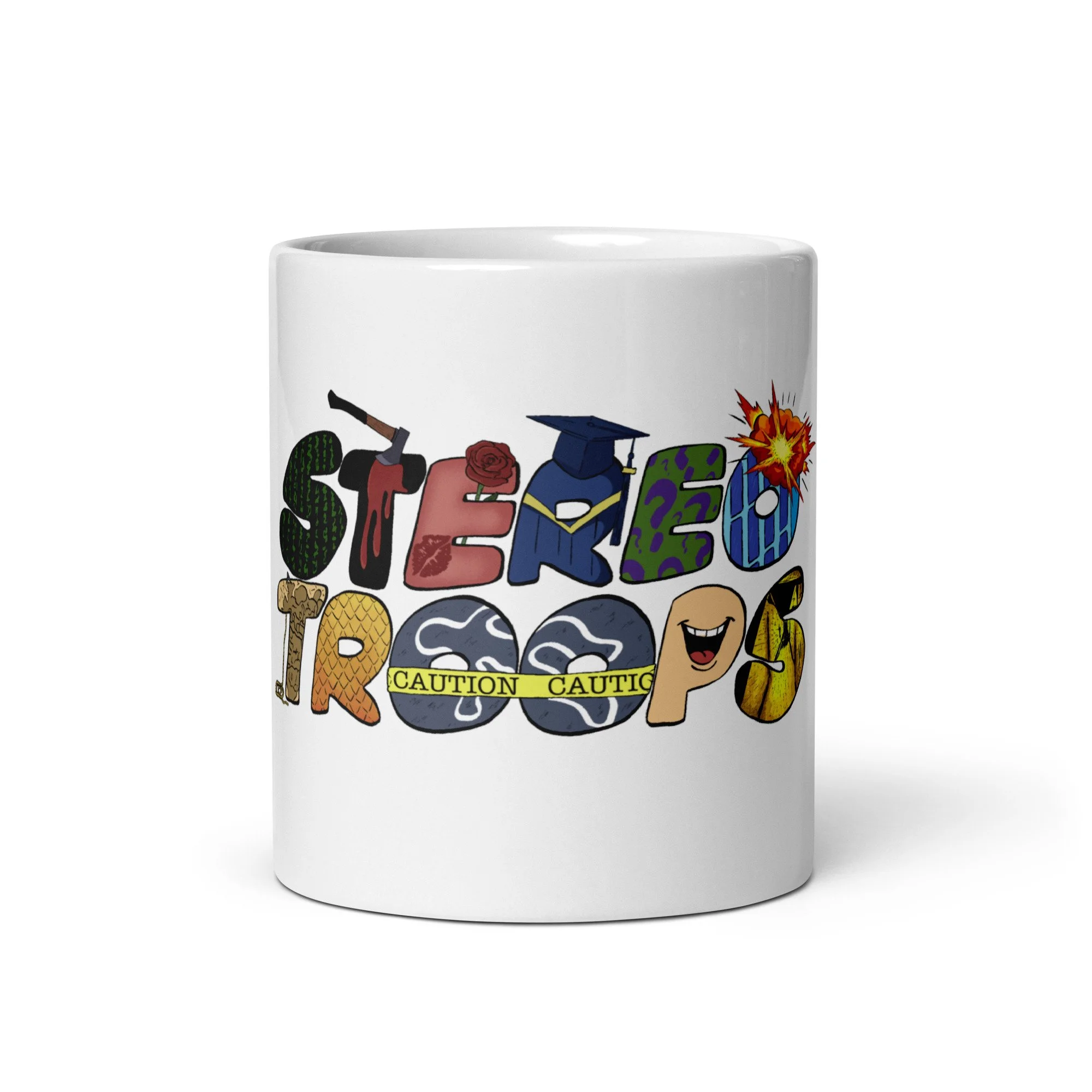 Stereotroops White glossy mug