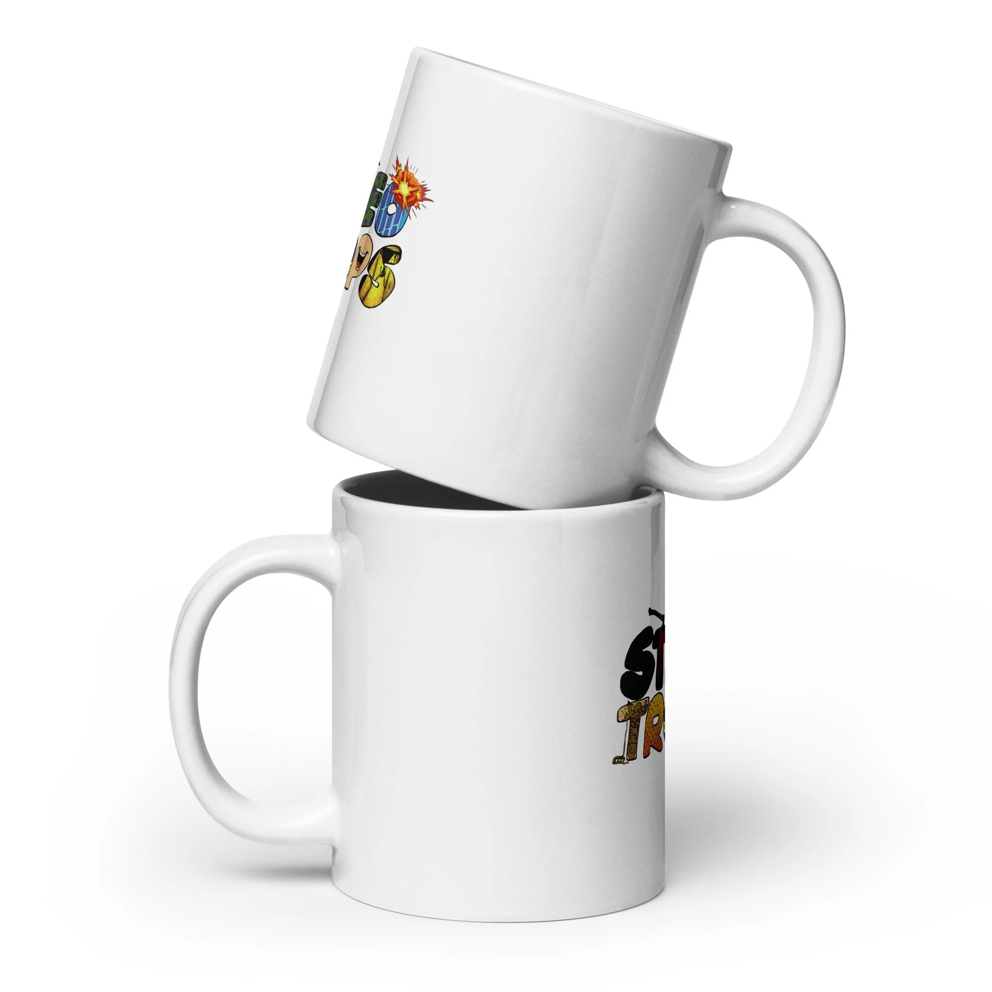 Stereotroops White glossy mug