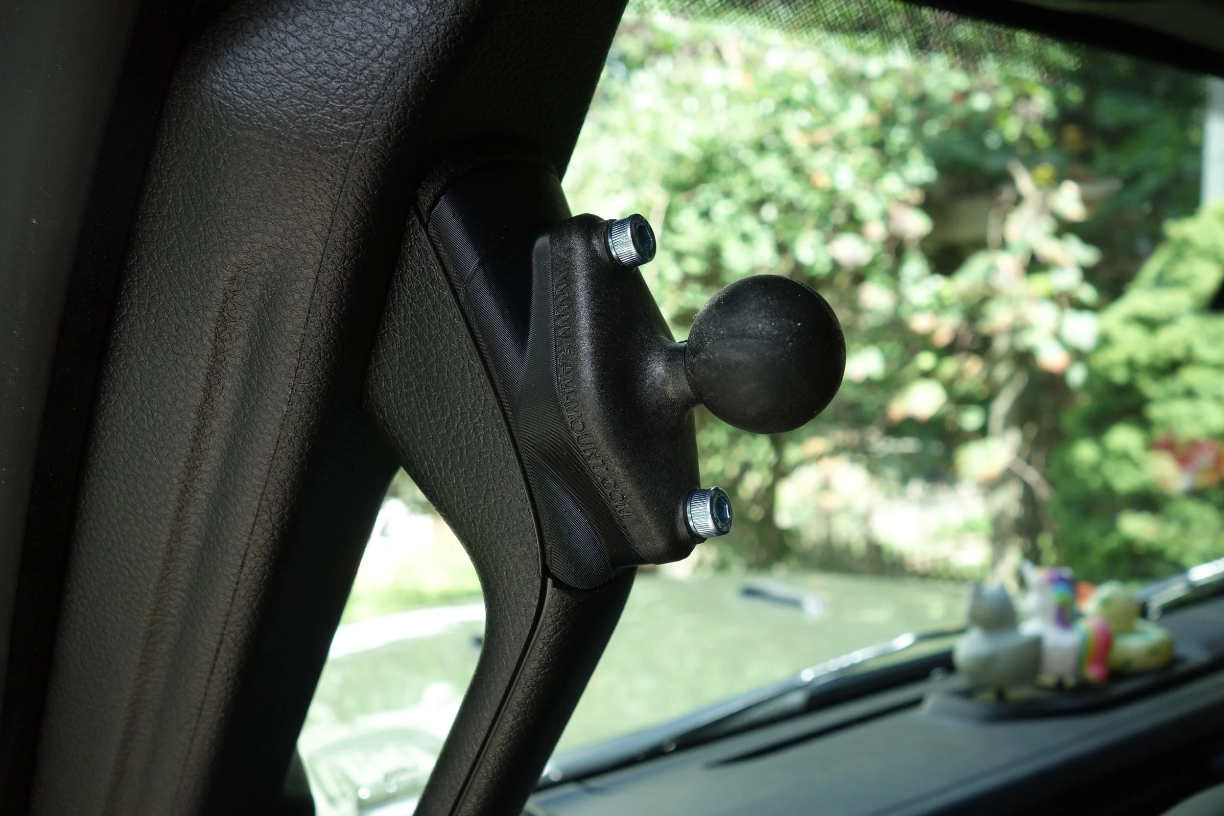 Commercially Available Ball Joint attached to Grab Handle Cover