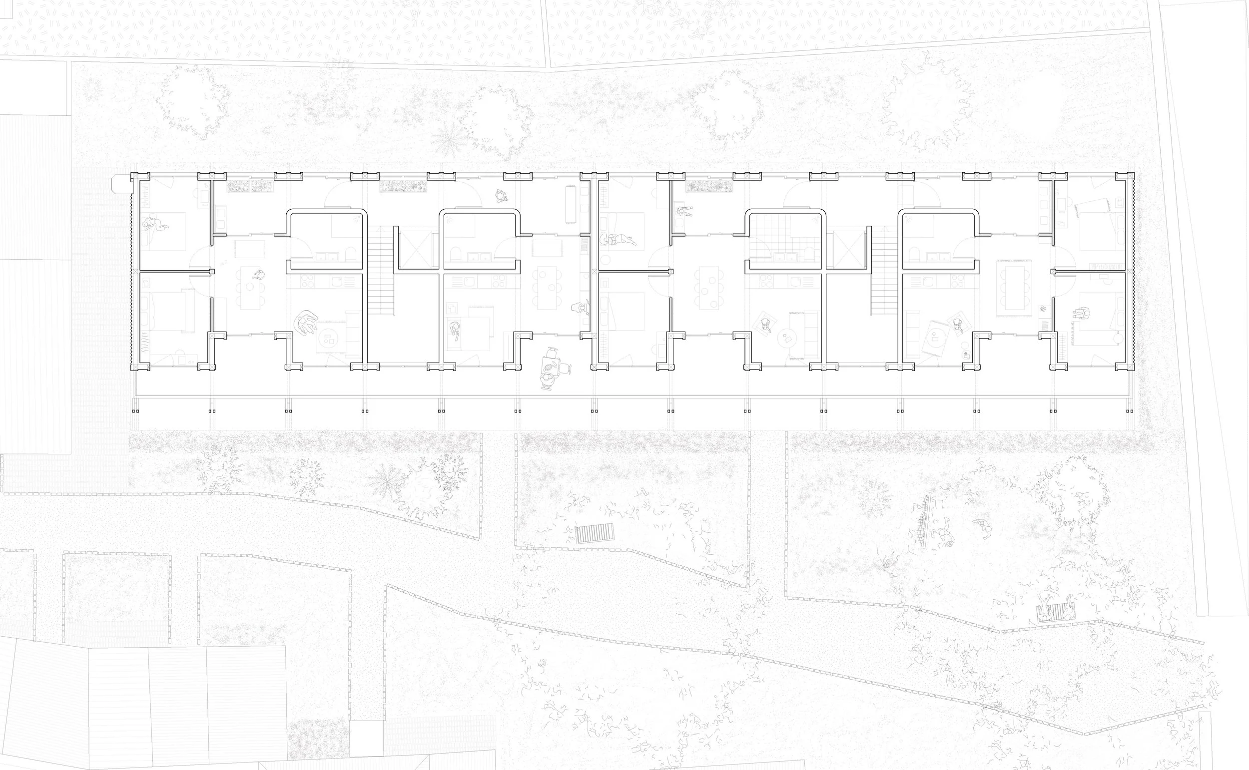 Plan R+1 logements neufs