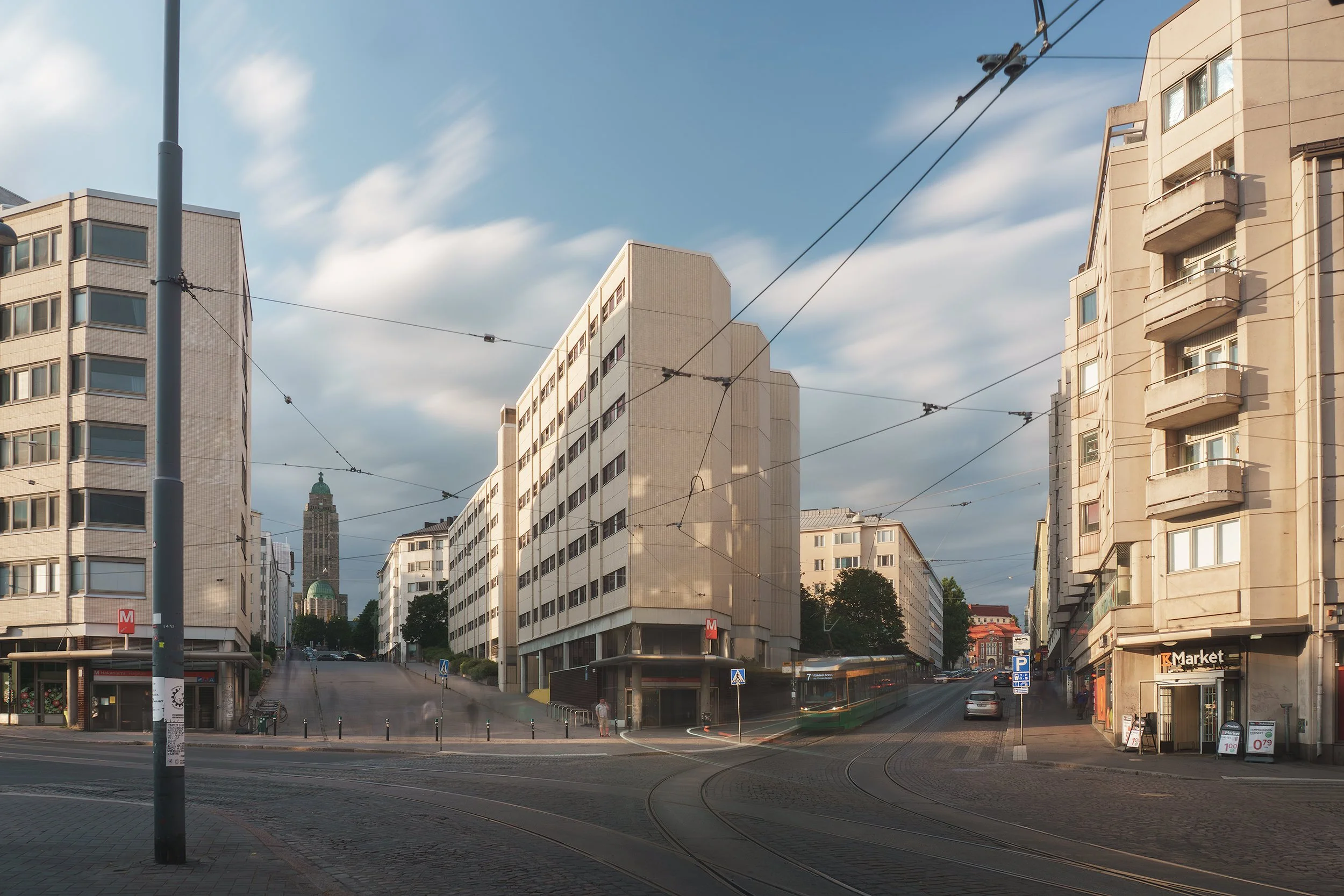 Hakaniemi Helsinki architecture before and after Lyyra building