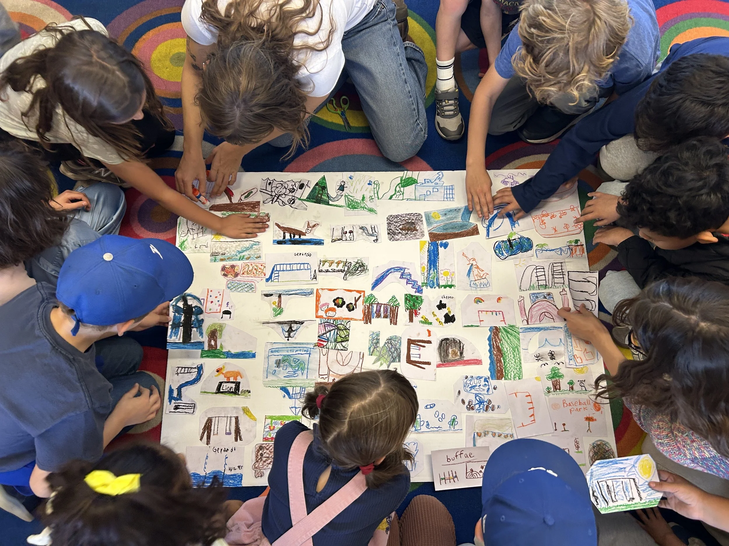 Draw the first thing you run to At a park