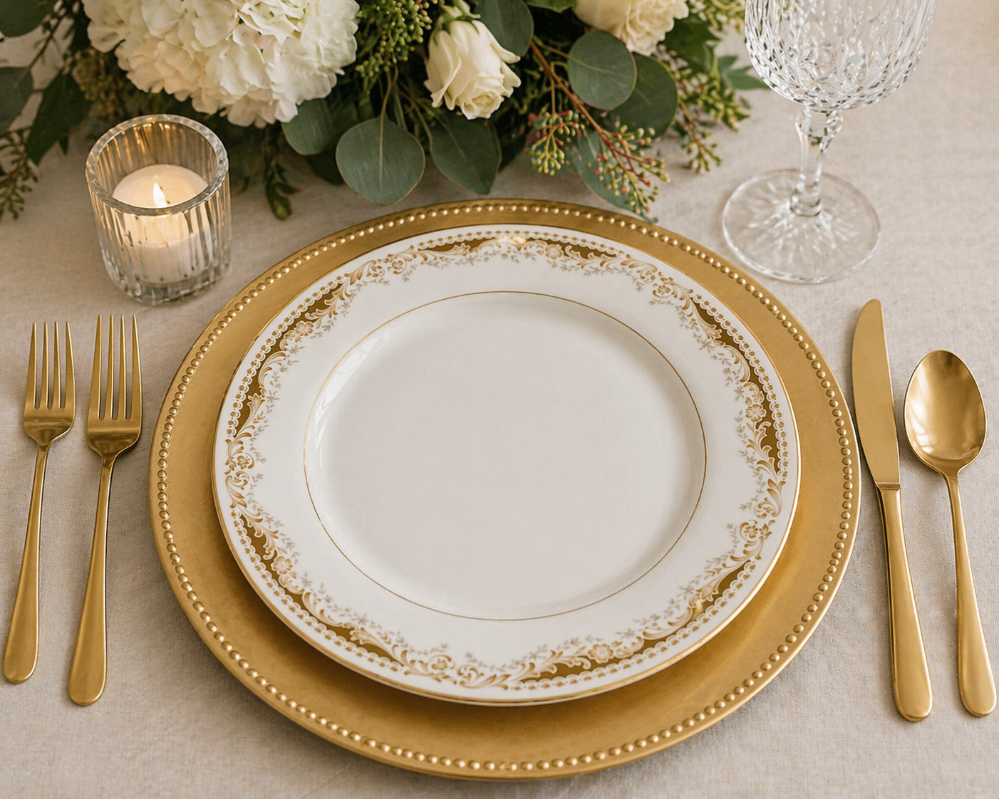 Gold Rimmed China Plates