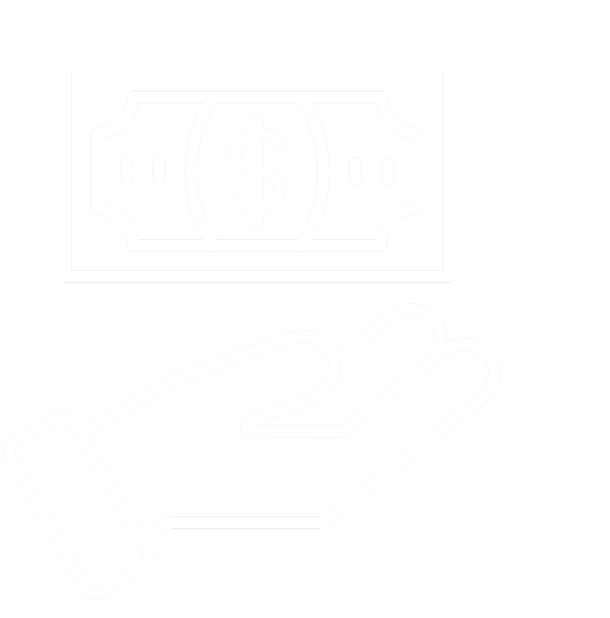 Accounts Payable and Accounts Receivable management. Line drawing of a hand holding a dollar bill. The dollar bill has a dollar sign in the center.