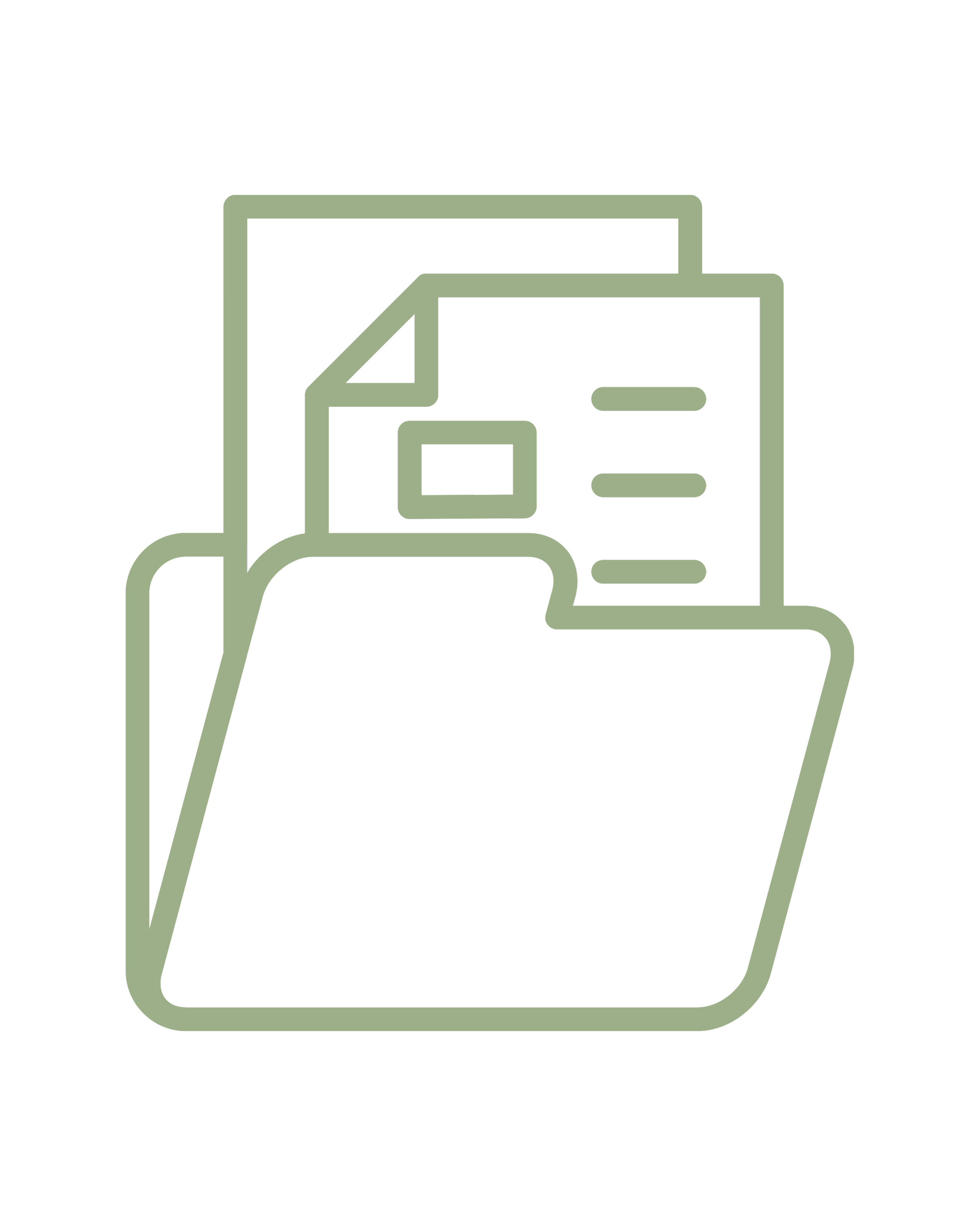 Outline of a file folder containing documents and papers, icon style.