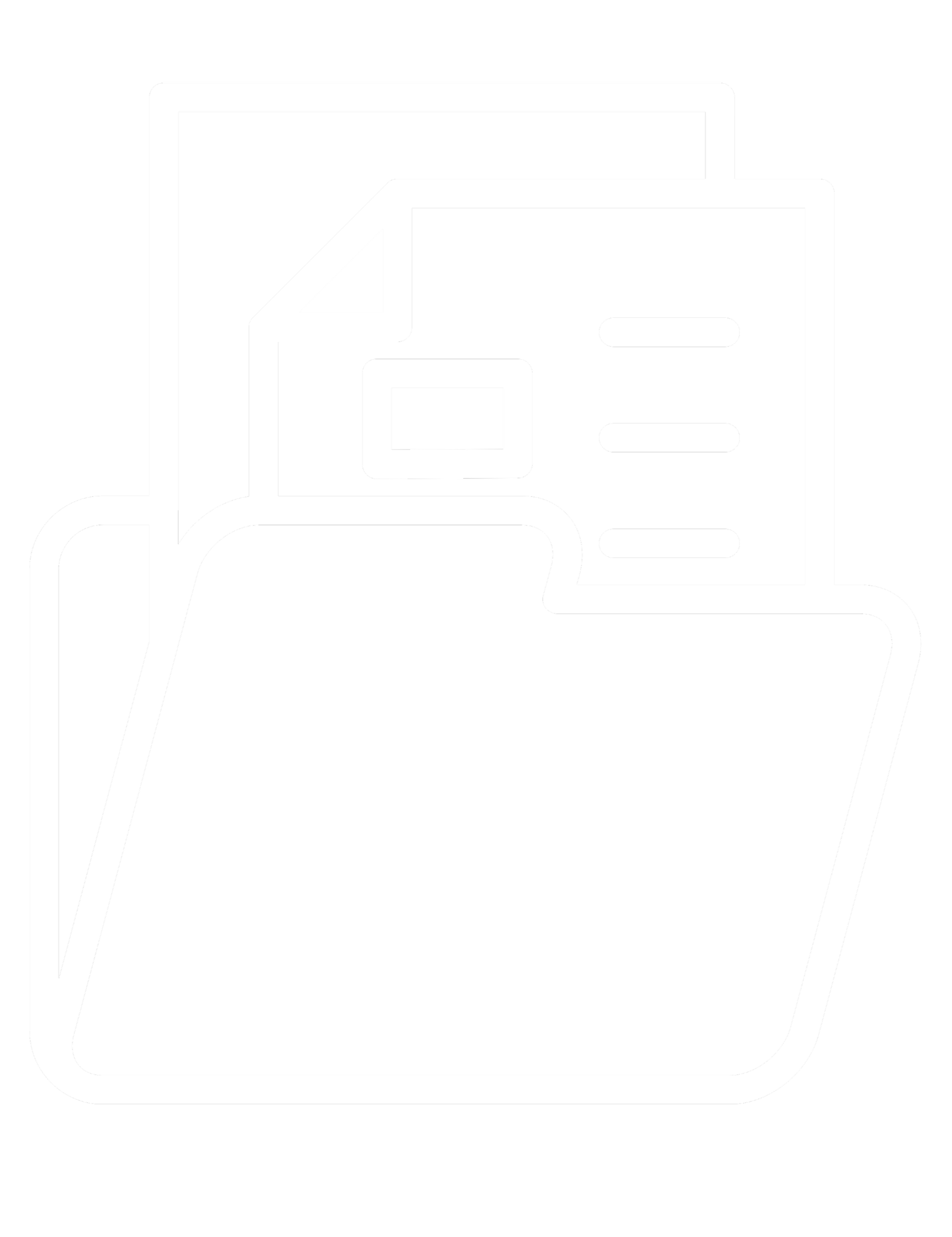 Financial Reporting. Outline icon of a file folder with documents inside.