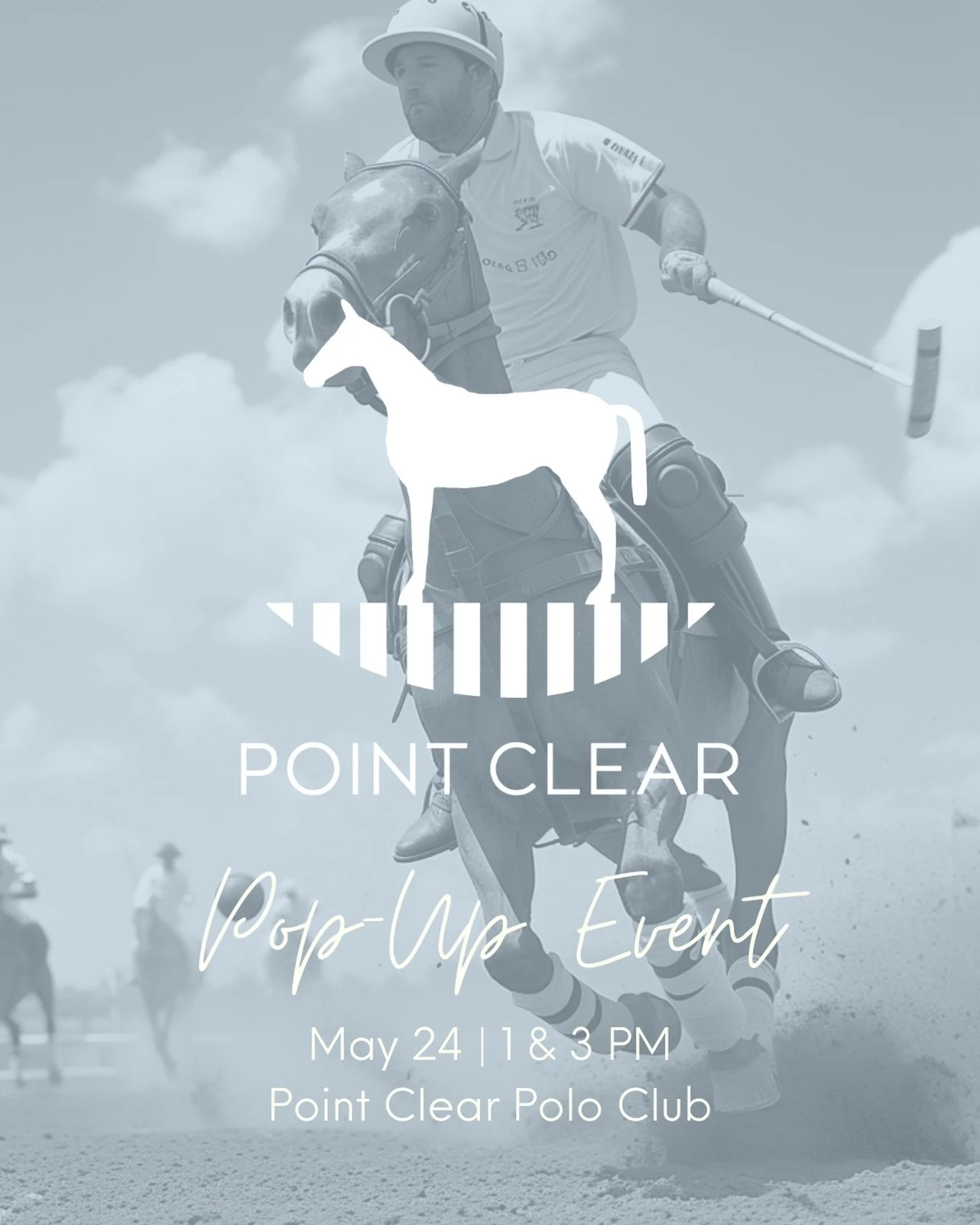 Taking Point Clear Collection to the fields!🐎

Save the date and join us for our second pop-up event on Sunday, May 24th at 1 &amp; 3 PM at @pointclearpoloclub! It will be the perfect time to enjoy polo and Point Clear Collection goods!

#pointclear