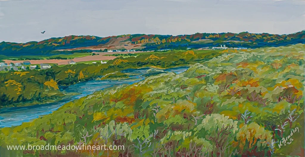 Wisconsin River at Spring Green (Gouache)