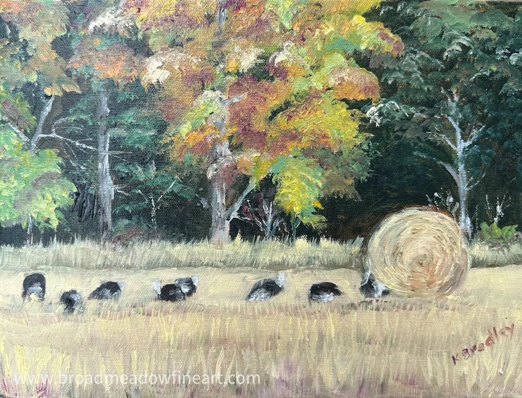 Turkeys in Door County (Oil)