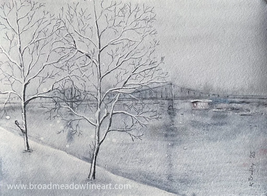 Tobin Bridge (Watercolor)