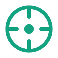Precision scope reticle icon representing diagnostic accuracy and performance tracking.