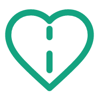 Heart icon with clinical information symbol representing biological health data monitoring.