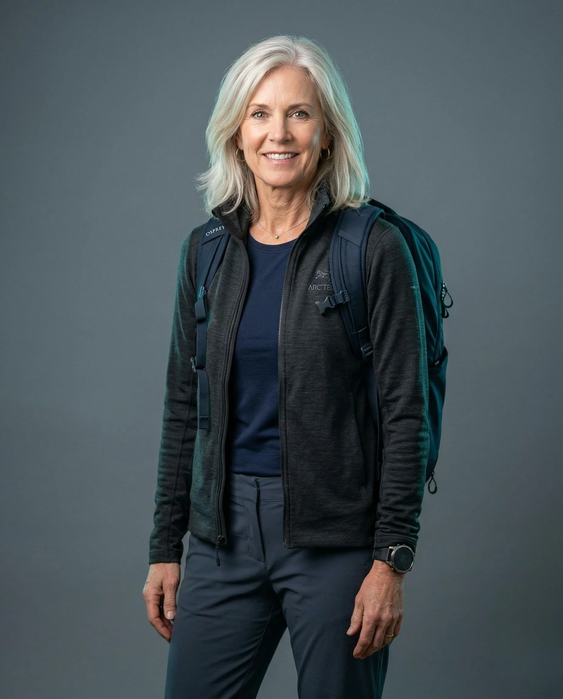 Elena, age 63, securing biological autonomy and balance for a 100-year vitality horizon with Outpace functional longevity training.