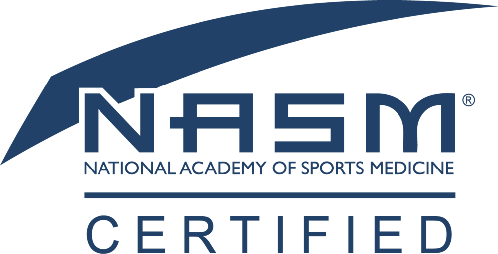 NASM Certified Personal Trainer logo representing the highest standard of industry certification.