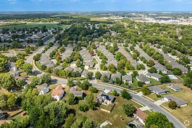 Aerial view of Shawnee County neighborhood