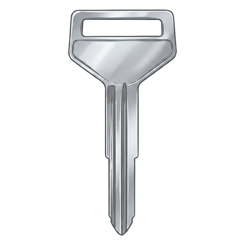 Illustration of a traditional metal car key used in older vehicles.