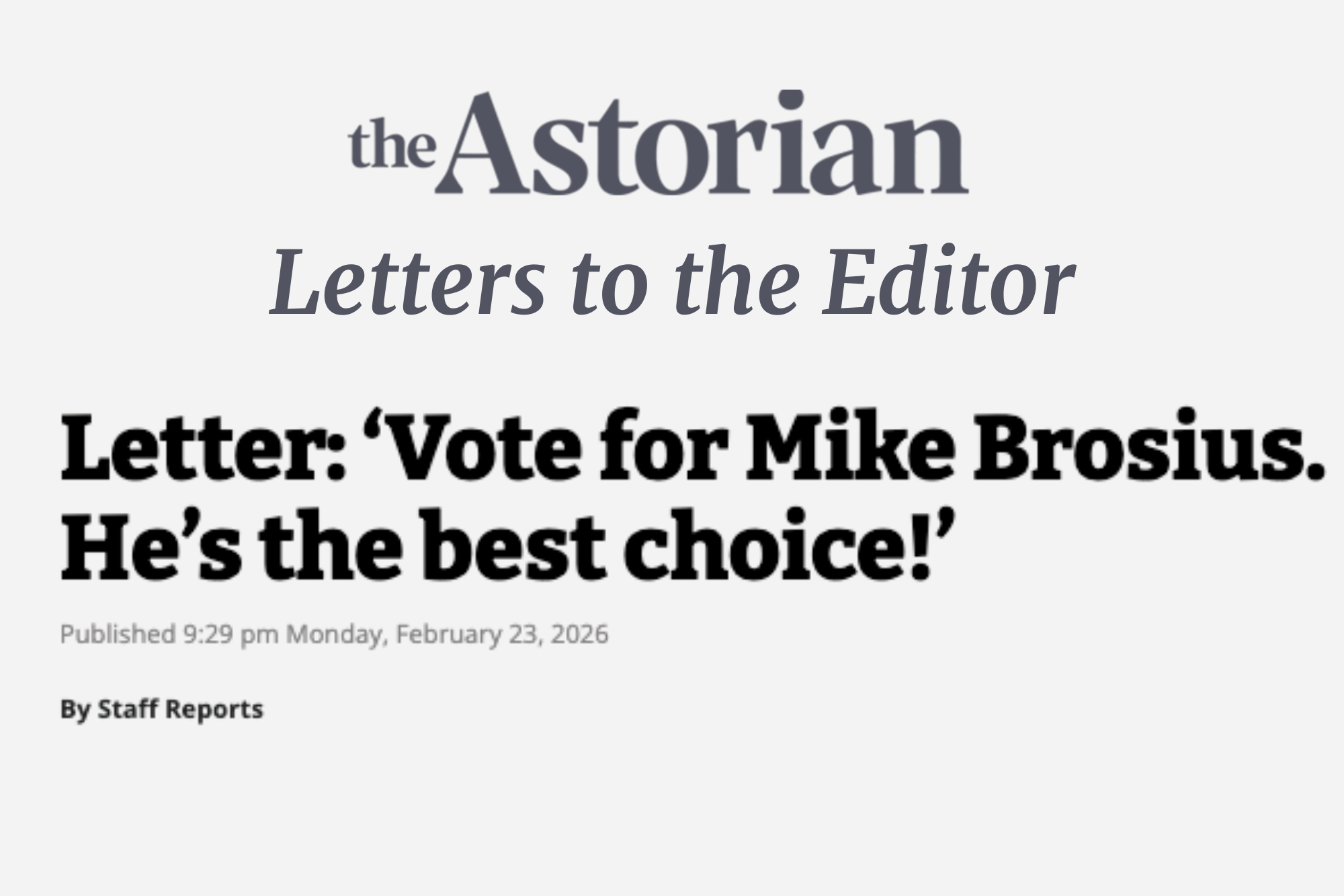 LETTER: Jo Brown (2/23/26)