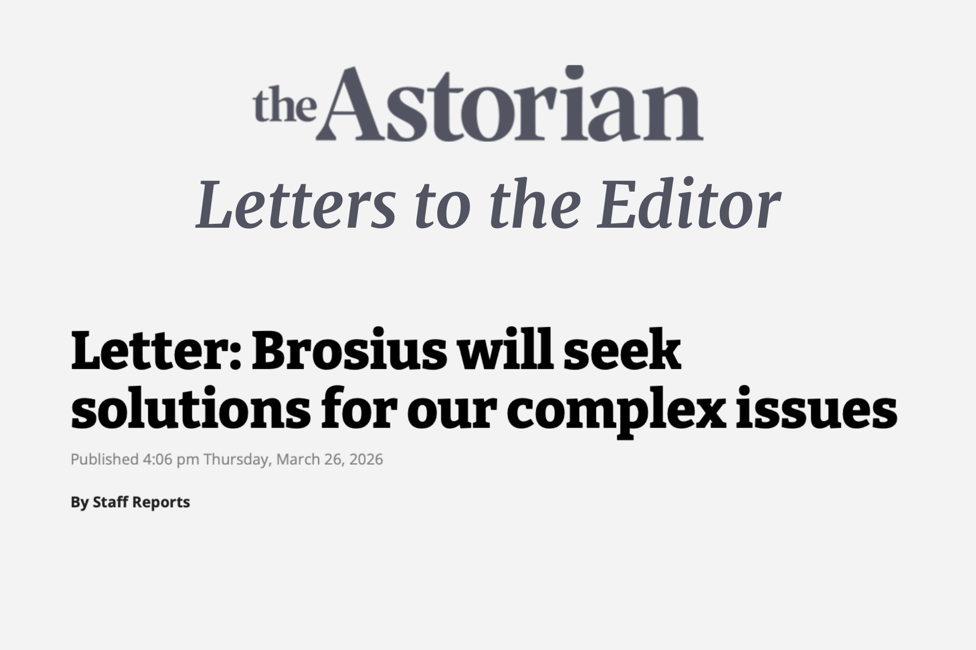 LETTER: CONSTANCE WAISANEN (3/26/26)