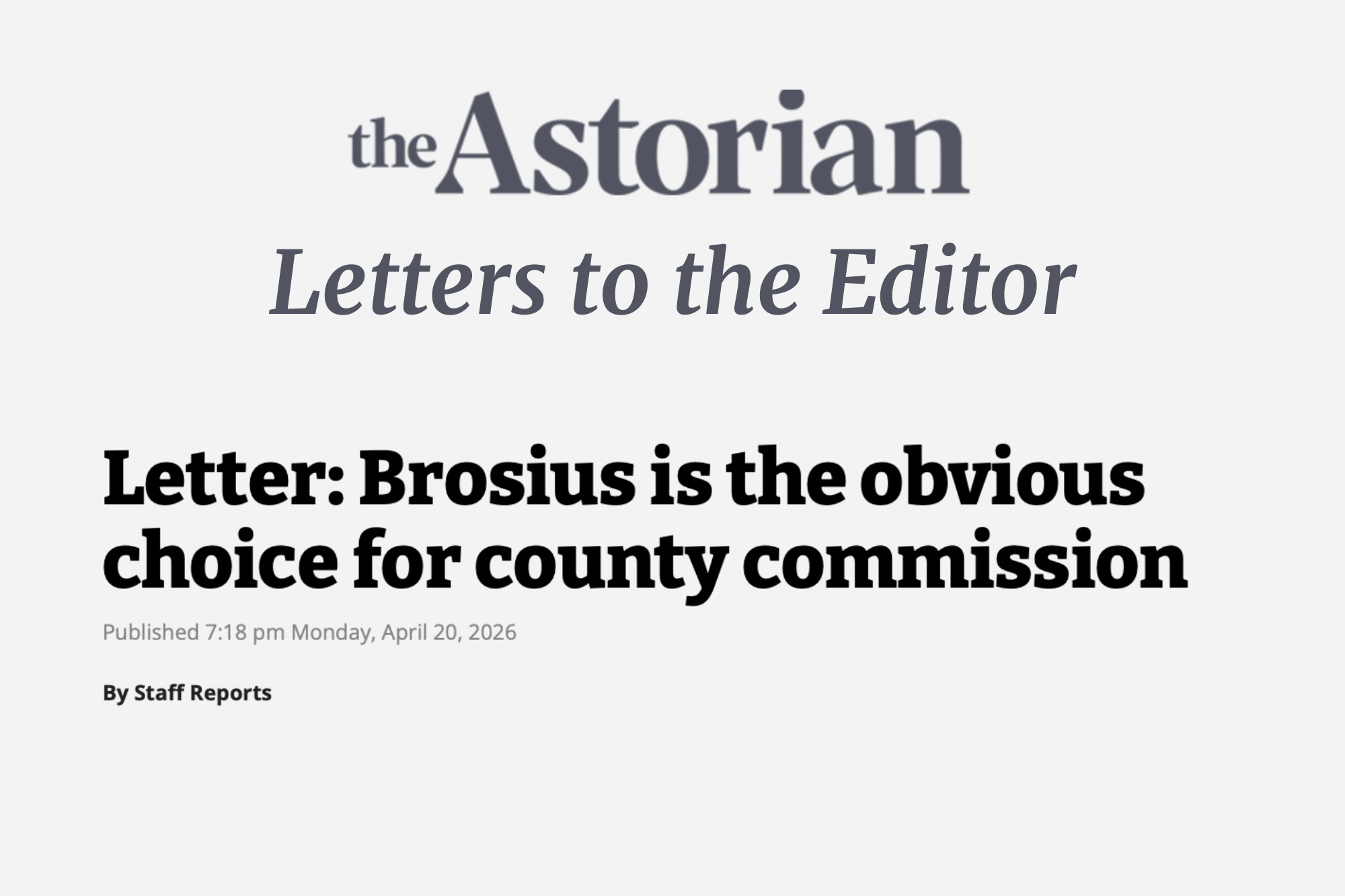 LETTER: Debbie Boothe-Schmidt (4/20/26)