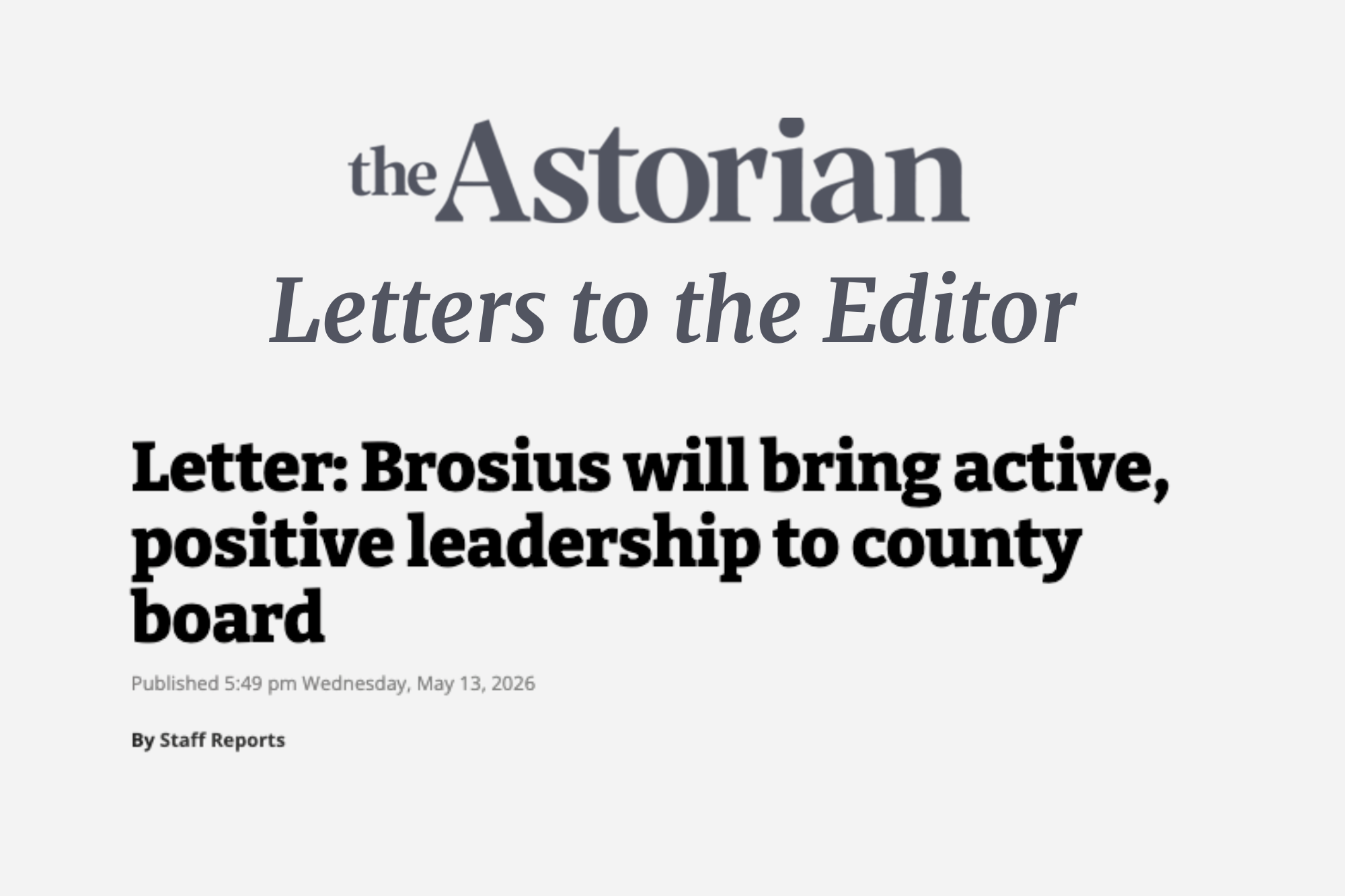 LETTER: Jeff Denny (5/13/26)