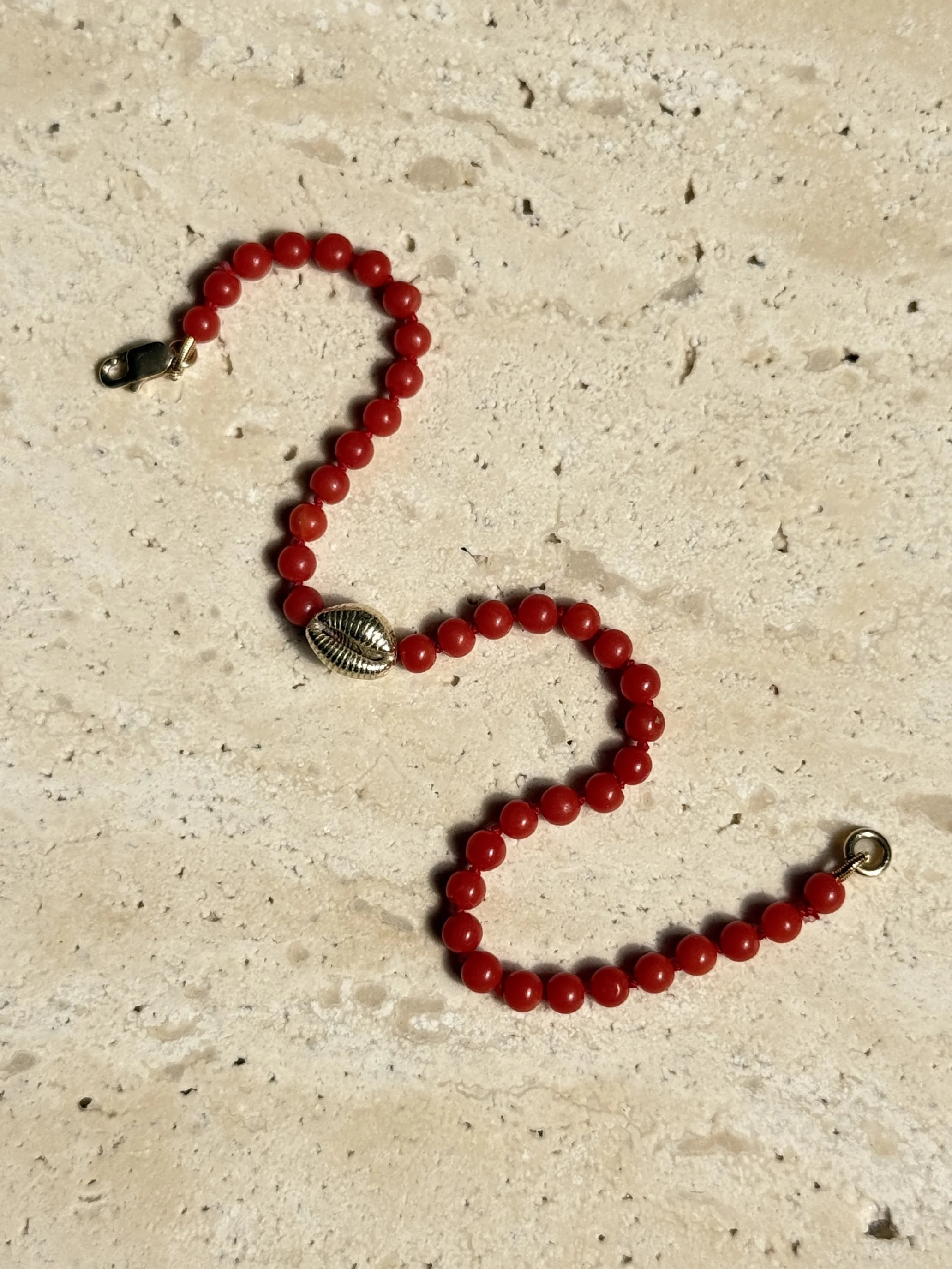 Cowrie & Coral Bracelet