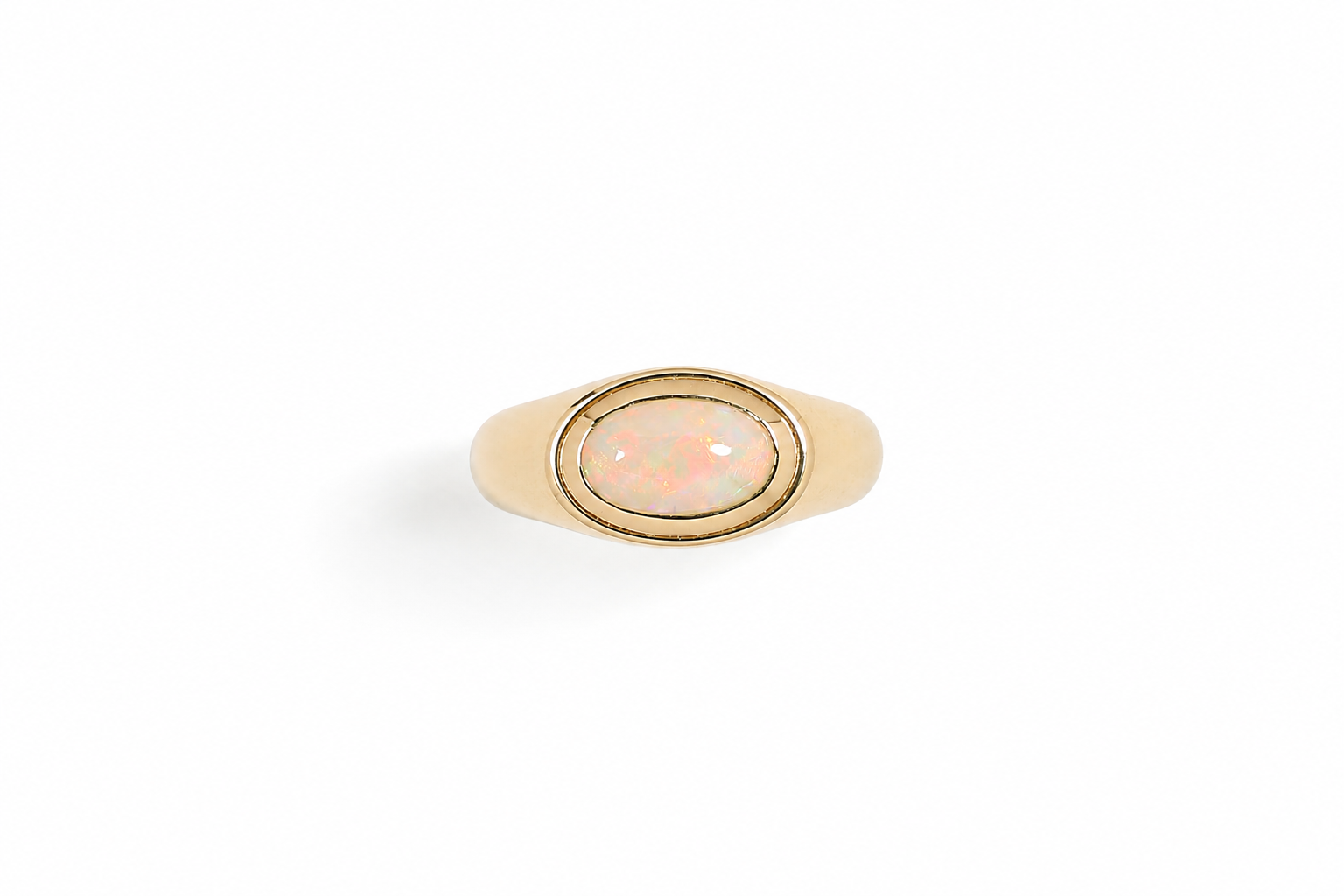 Gem Box Signet No. 3 Australian Opal Pinky Ring