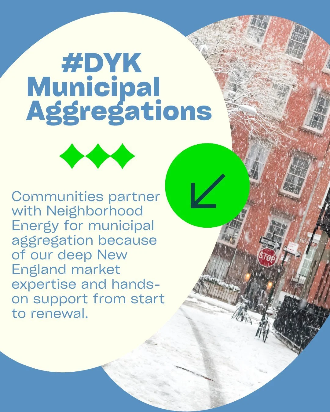 Why partner with Neighborhood Energy for Muni Agg?

✔️ Deep experience in commercial energy markets
✔️ Transparent education for municipalities and stakeholders
✔️ Ongoing reporting and communication &mdash; not just a contract and disappear

We don&