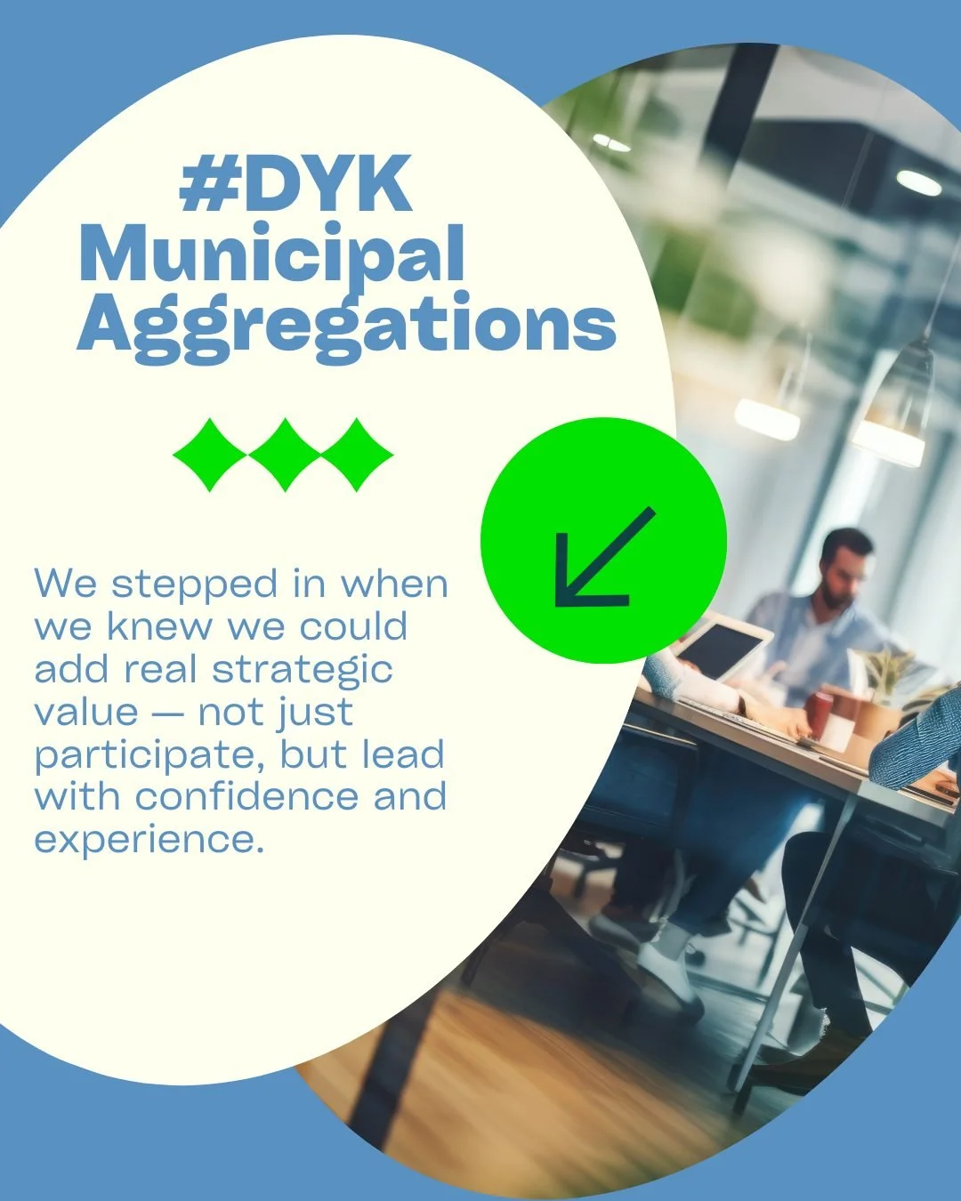 Why did we wait to offer Muni Agg?

Because timing and expertise matter.

Municipal aggregation requires market knowledge, risk awareness, and responsible guidance. We chose to expand into this space only when we knew we had the infrastructure, repor