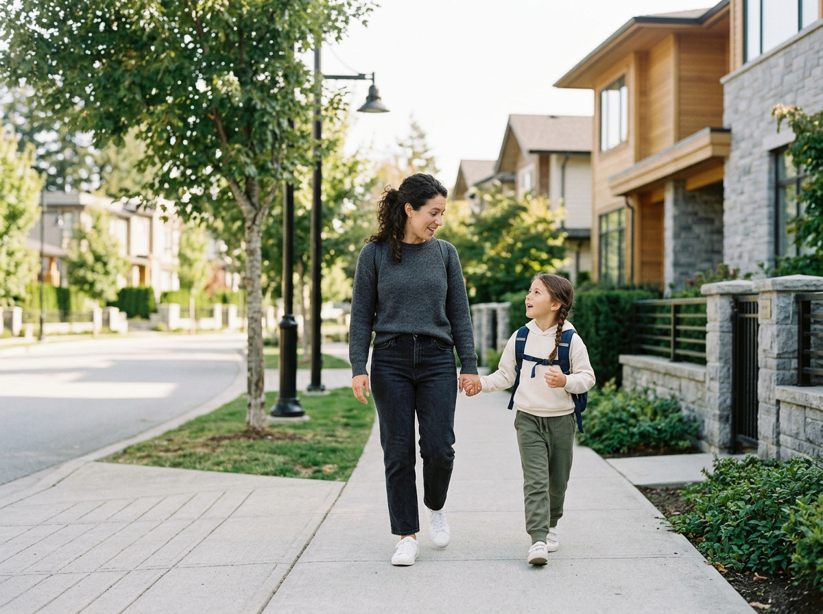 Parent asking their child questions after school