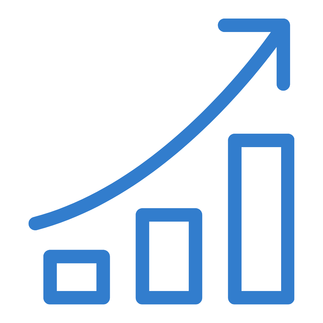 Upward arrow chart icon representing "How do I turn savings into income?"