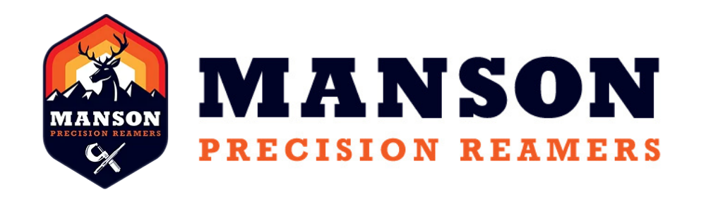 Endurance Carbide partner -Manson Precision Reamers logo featuring a mountain and deer emblem with a coffee mug and crossed tools, and text in bold letters.