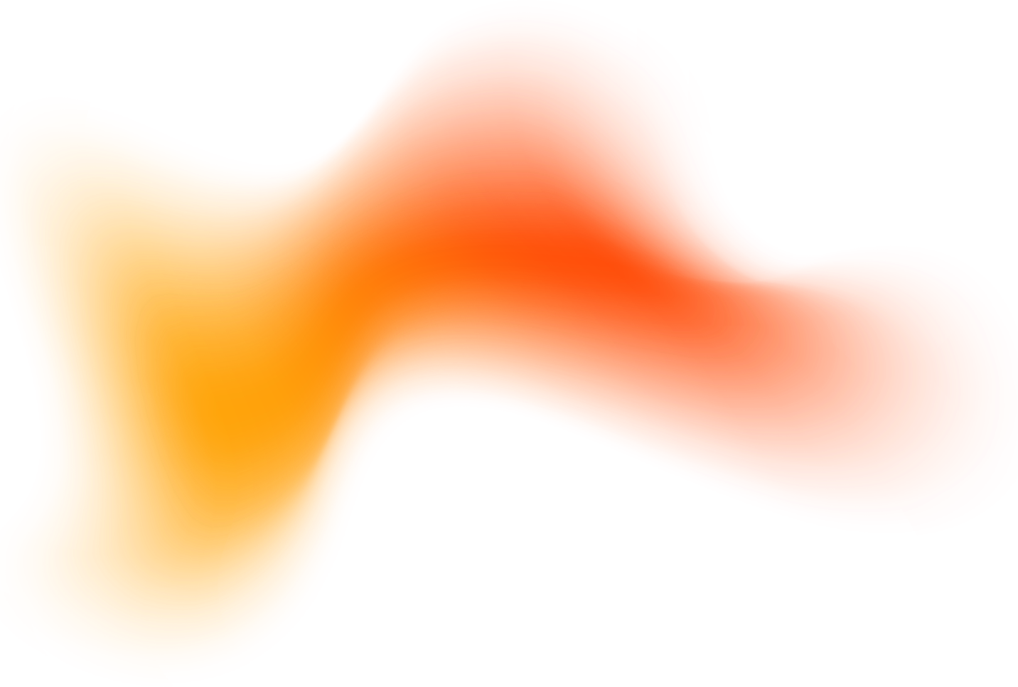 Abstract digital artwork featuring a gradient flowing shape in yellow and orange tones on a red background.