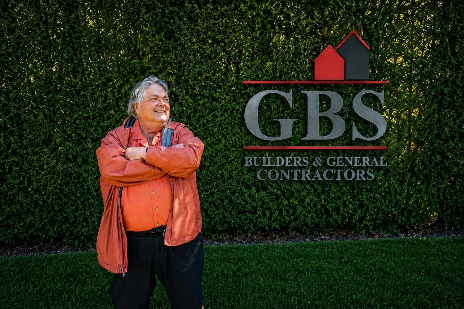 Mike Vettese of GBS outside the company's Builders and General Contractors sign