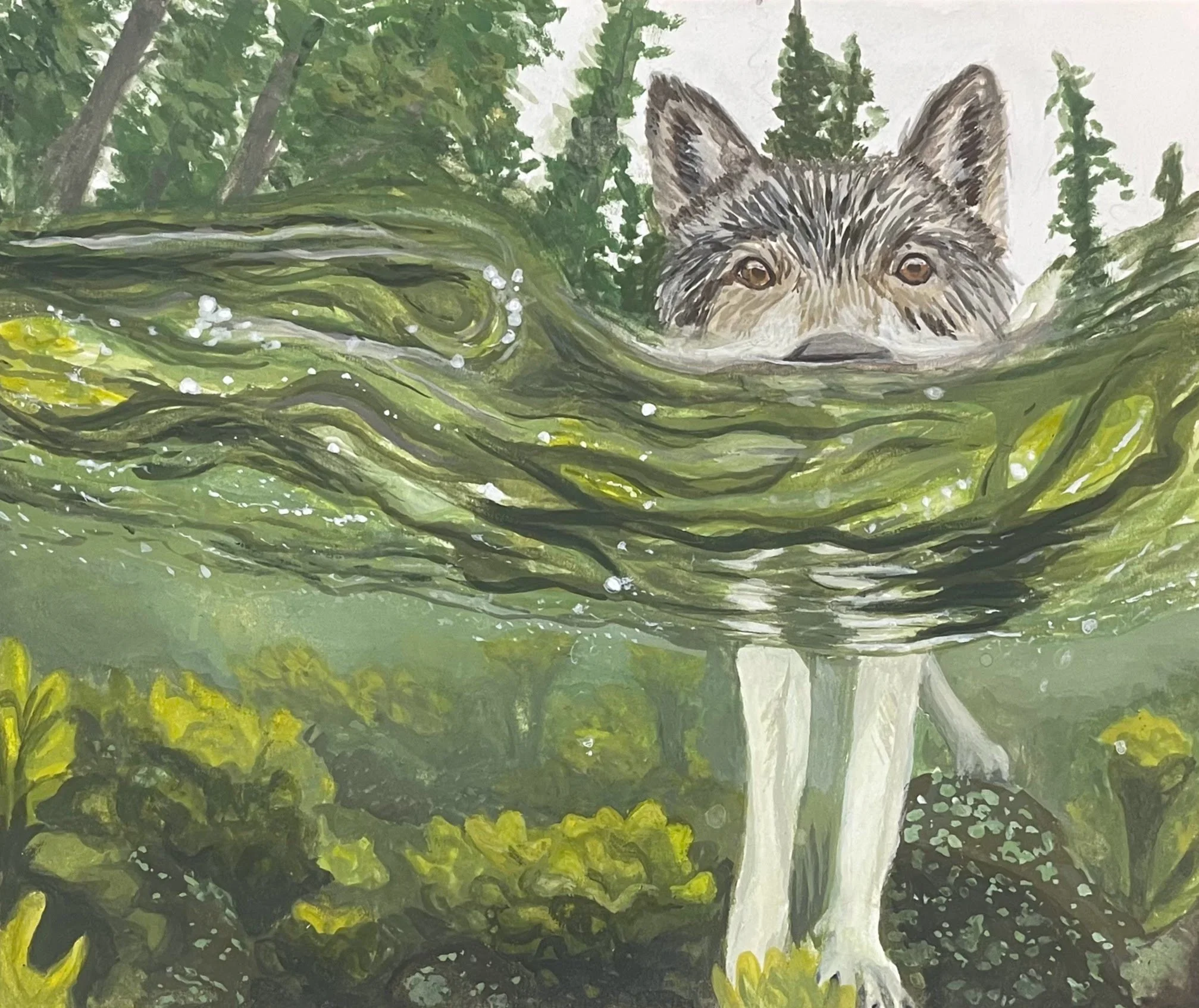 A gouache painting done on 6x8 in. paper.