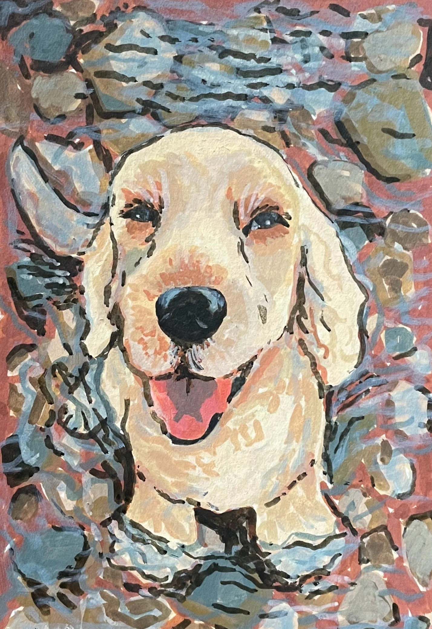 An acrylic painting done on 4x6 in. paper.