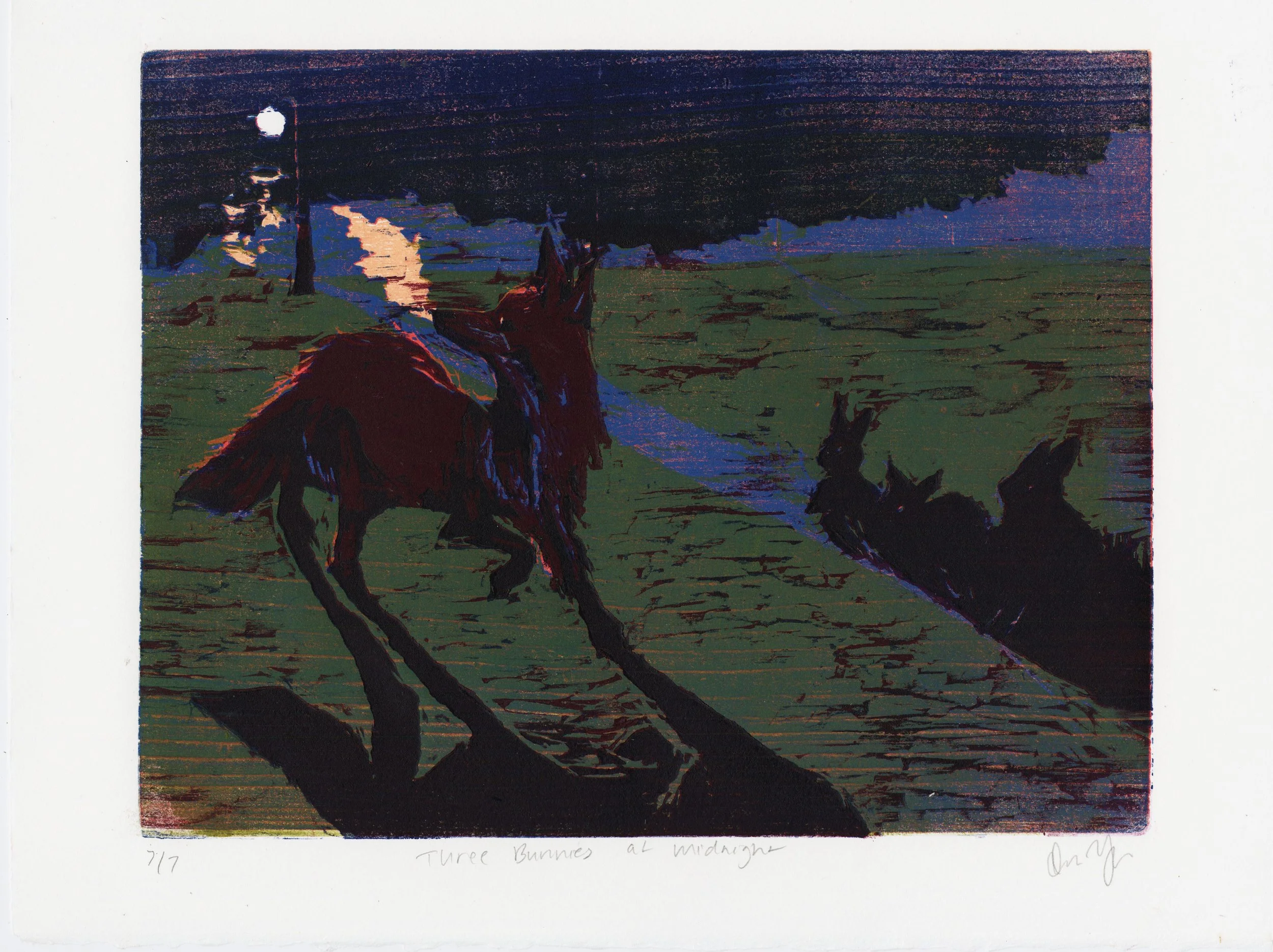 Three Bunnies at Midnight