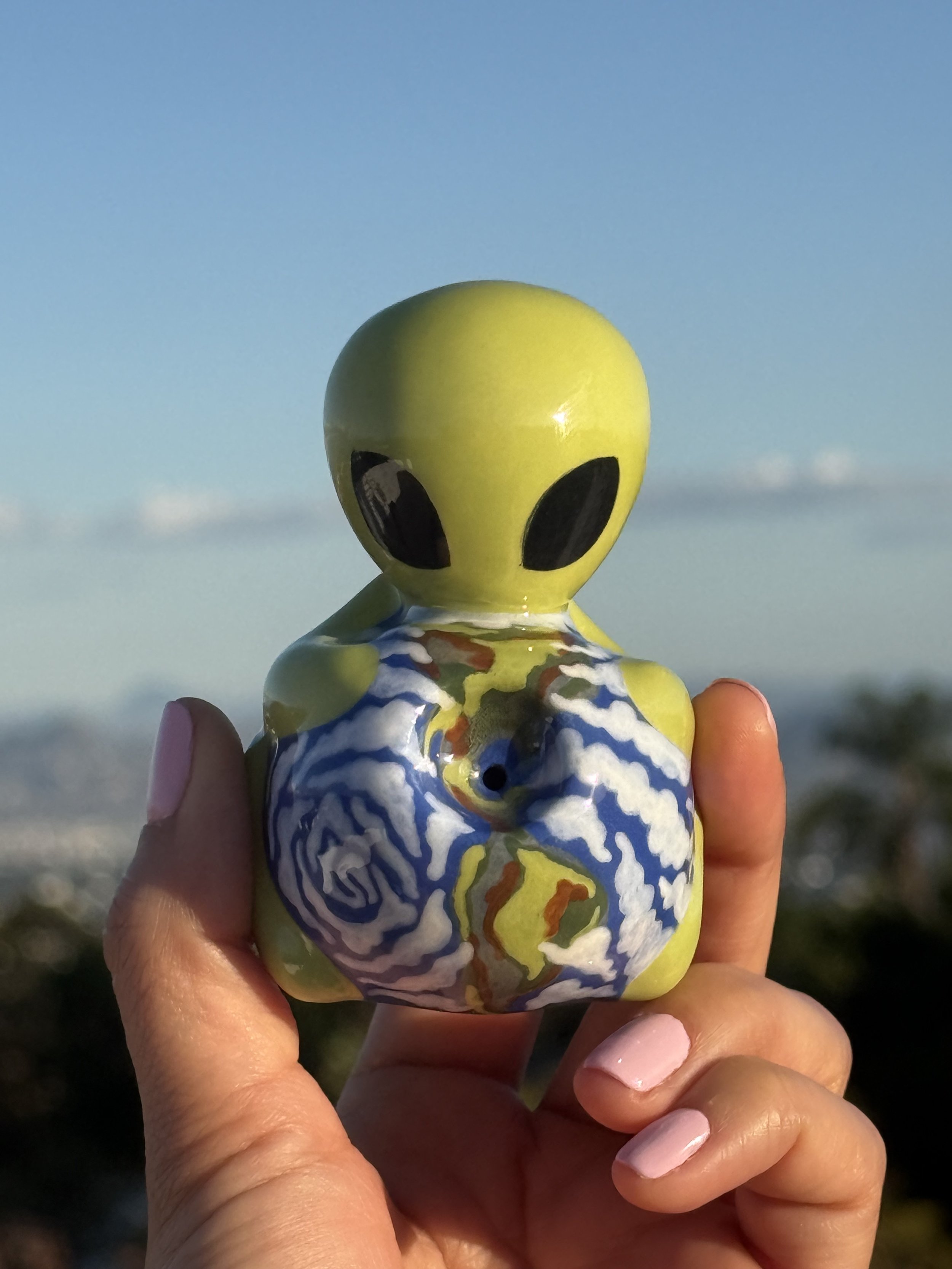 Alien Cutie Handmade Ceramic Pipe by Cutie Pipes