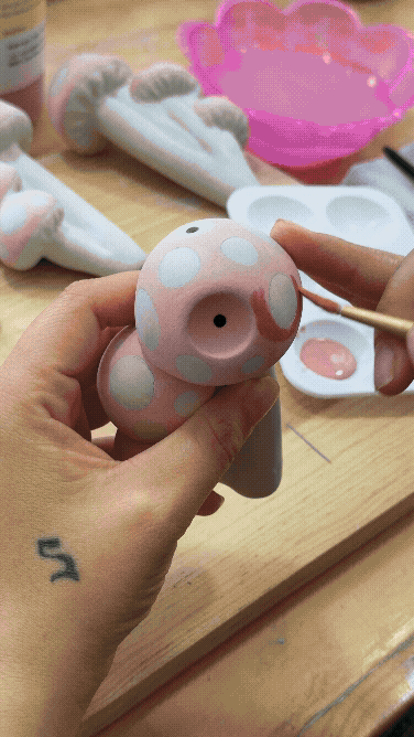 Magic Mushrooms Cutie 🍄 Handmade Ceramic Pipe by Cutie Pipes