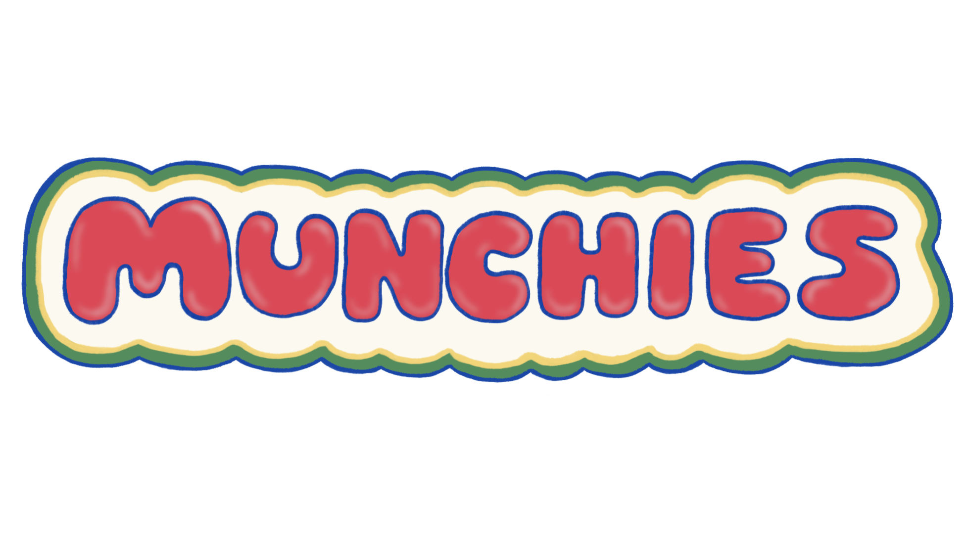 Colorful logo reading 'MUNCHIES' in red bubble letters with a yellow and blue outline.