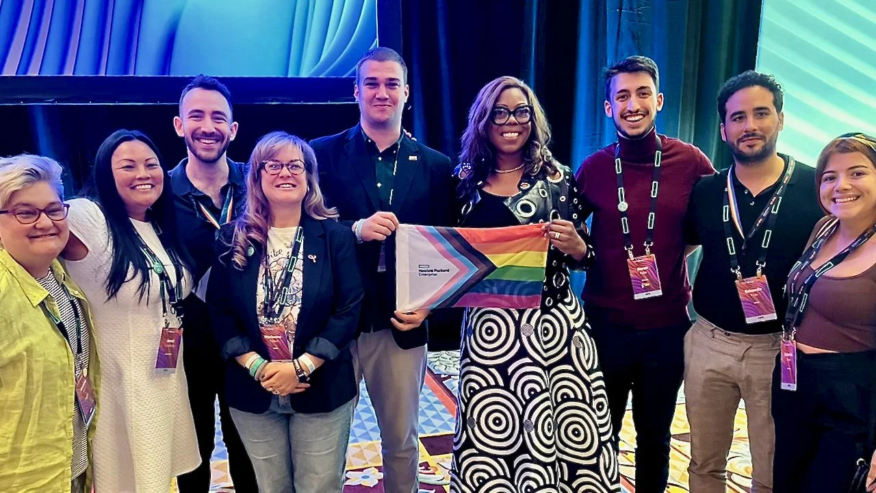 Matt Kollander with fellow employee resource group board members at a conference